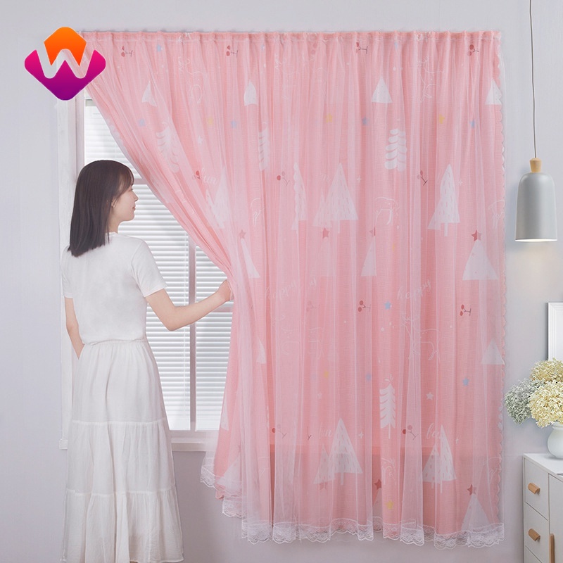 Rèm Cửa Sổ Bằng Vải Gạc Có Khóa Dán Phong Cách Bắc Âu Trang Trí Phòng Khách / Phòng Ngủ