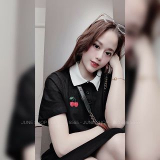 Đầm váy suông cổ bẻ trắng