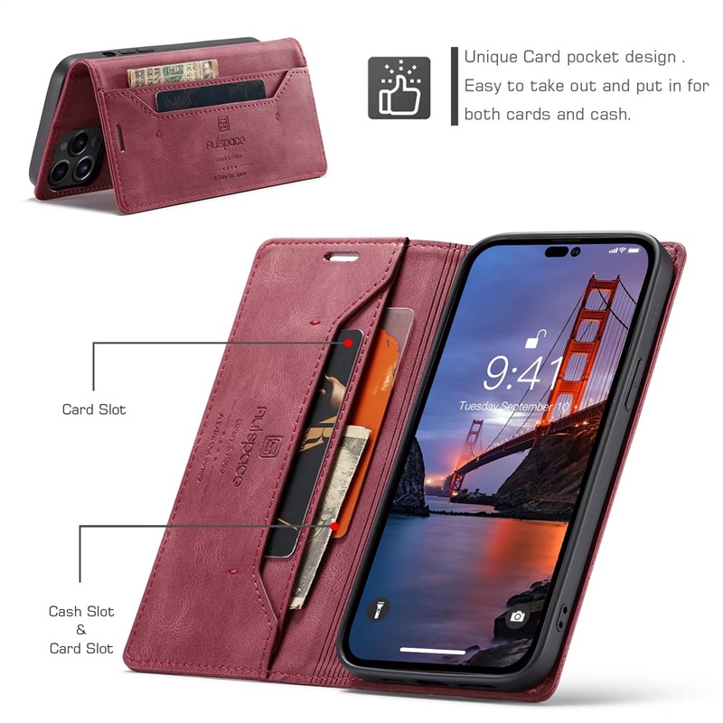 Dành Cho iphone 6 6s 7 8 Plus X XS XR 11 Pro Max SE 2 3 2020 2022 Vintage Flip Cover Mờ Khe Cắm Thẻ Ví Da