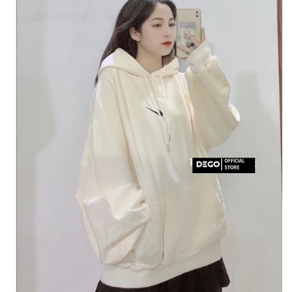 Áo hoodie nike nỉ có mũ DEGO Áo hoodie nam nữ dáng rộng mặc mùa đông style hàn quốc