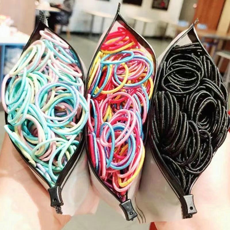 Sét dây buộc tóc 100 dây có túi zip LOVE
