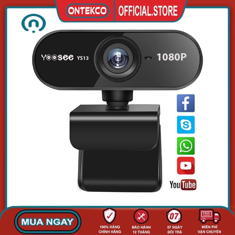[Giá sập sàn] Webcam FULL HD 1080P tích hợp micro dạy học và học trực tuyến - webcam yoosee học online