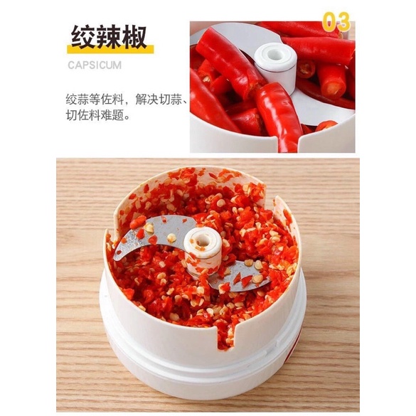 Dụng Cụ Xay Tỏi Ớt Bằng Tay Mini Food Chopper Tiện Dụng, Máy Xay Tỏi, Thực Phẩm Cầm Tay Đa Năng CamCamHome