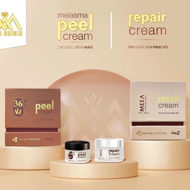 Combo peel da tảo sâm đông y 36 vị + kem phục hồi da HA