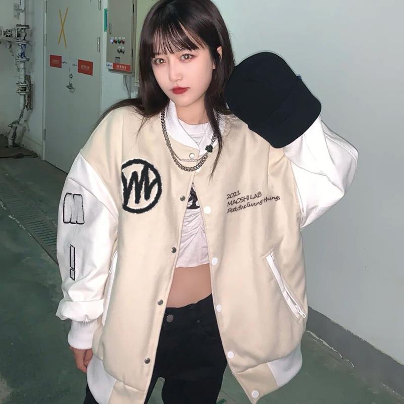 Áo khoác bóng chày phong cách vintage thời trang xuân thu 2021