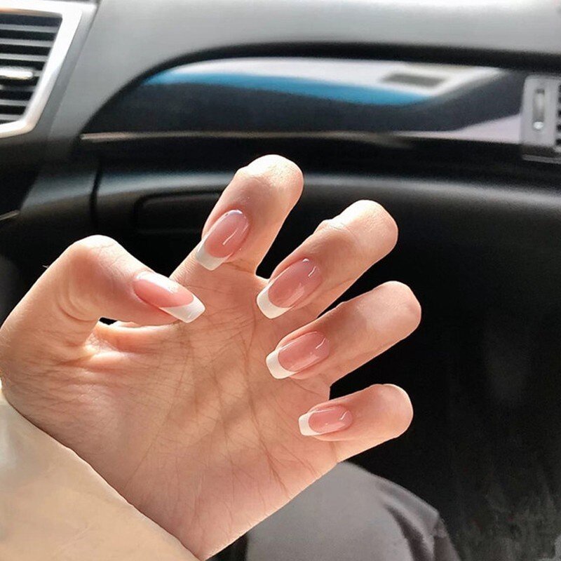 [Hàng mới về] Bộ 24 móng giả kiểu ngắn chống nước thanh lịch cho nữ