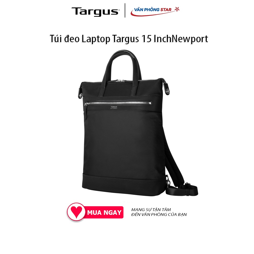 Túi đeo Laptop Targus 15 Inch Newport TBB600GL-703 ngăn đứng máy tính trống chộm Vải Nylon chống thấm nước BH 1 năm