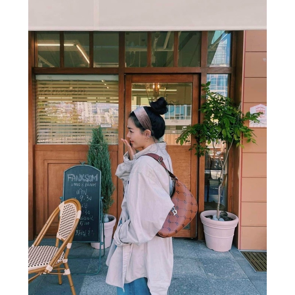 Túi MLB hobo nữ kẹp nách dây đeo bảng to chất da dày dặn form siêu nét