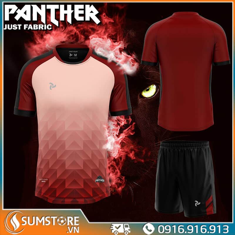 Áo Đá Banh Không Logo Panther Đỏ - Áo Bóng Đá Mới Nhất
