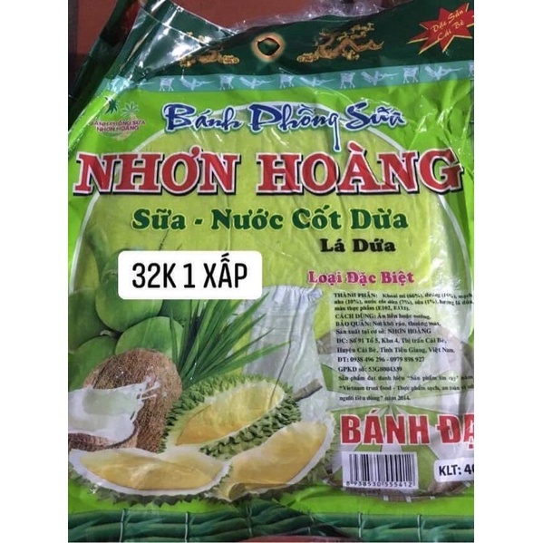 Bánh phồng sữa Nhơn Hoàng lá dứa gói 400g