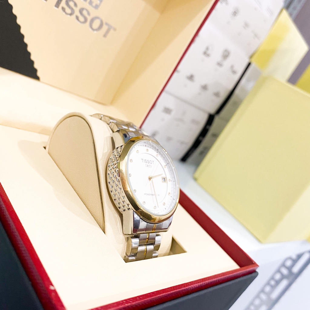 Đồng hồ Tissot nam máy cơ Automatic Demi, đồng hồ nam dây thép viền thép, phong cách lịch lãm