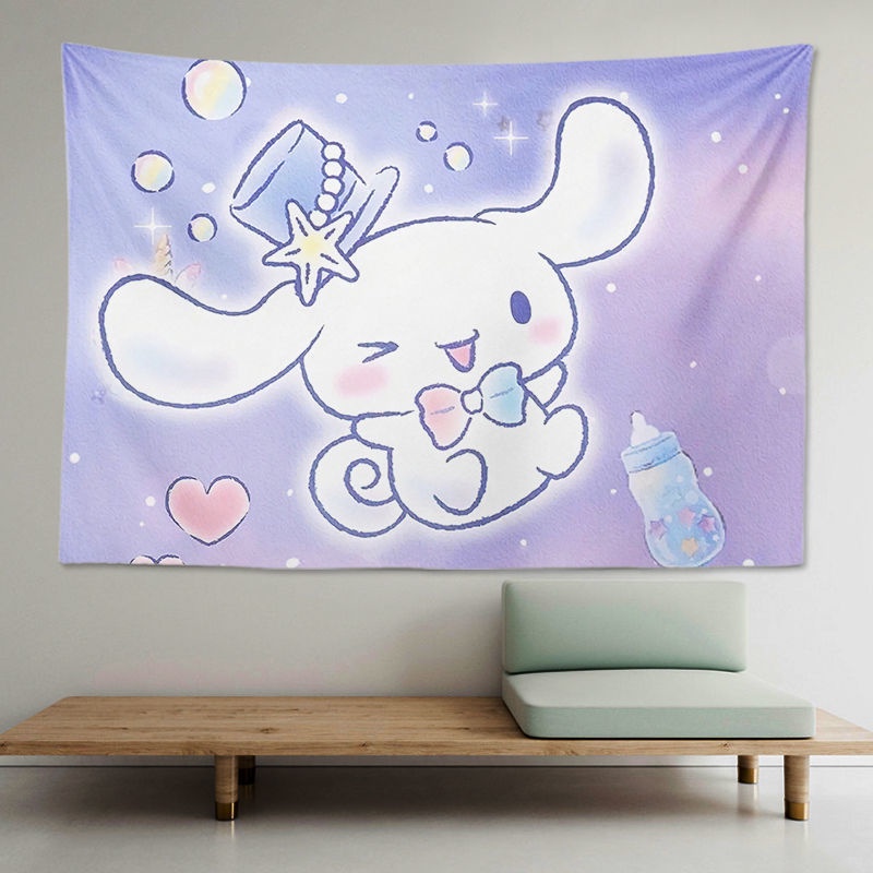 Sanrio Kuromi Thảm Tuyệt vời Lommy Treo Tường Trang Trí Phòng Ký Túc Xá In Chữ What You See You Get