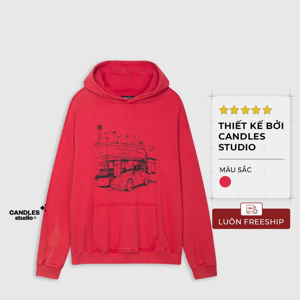 Áo nỉ có mũ loang màu HLW Candles Studio