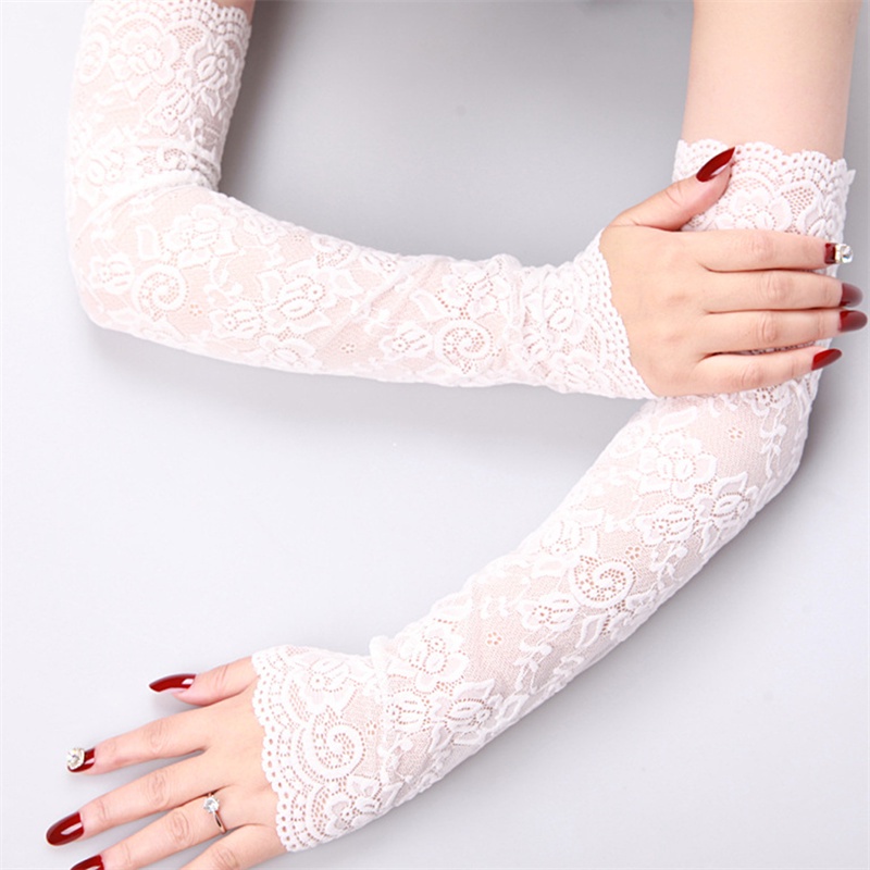 Ống Tay Áo Ren Hoa Giữ Ấm Chống Tia UV Thời Trang Mùa Hè Dành Cho Nữ