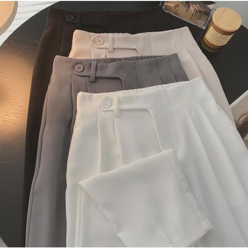 Quần baggy nữ, quần baggy vải cạp cao tôn dáng GUDOMEZ phong cách Hàn quốc