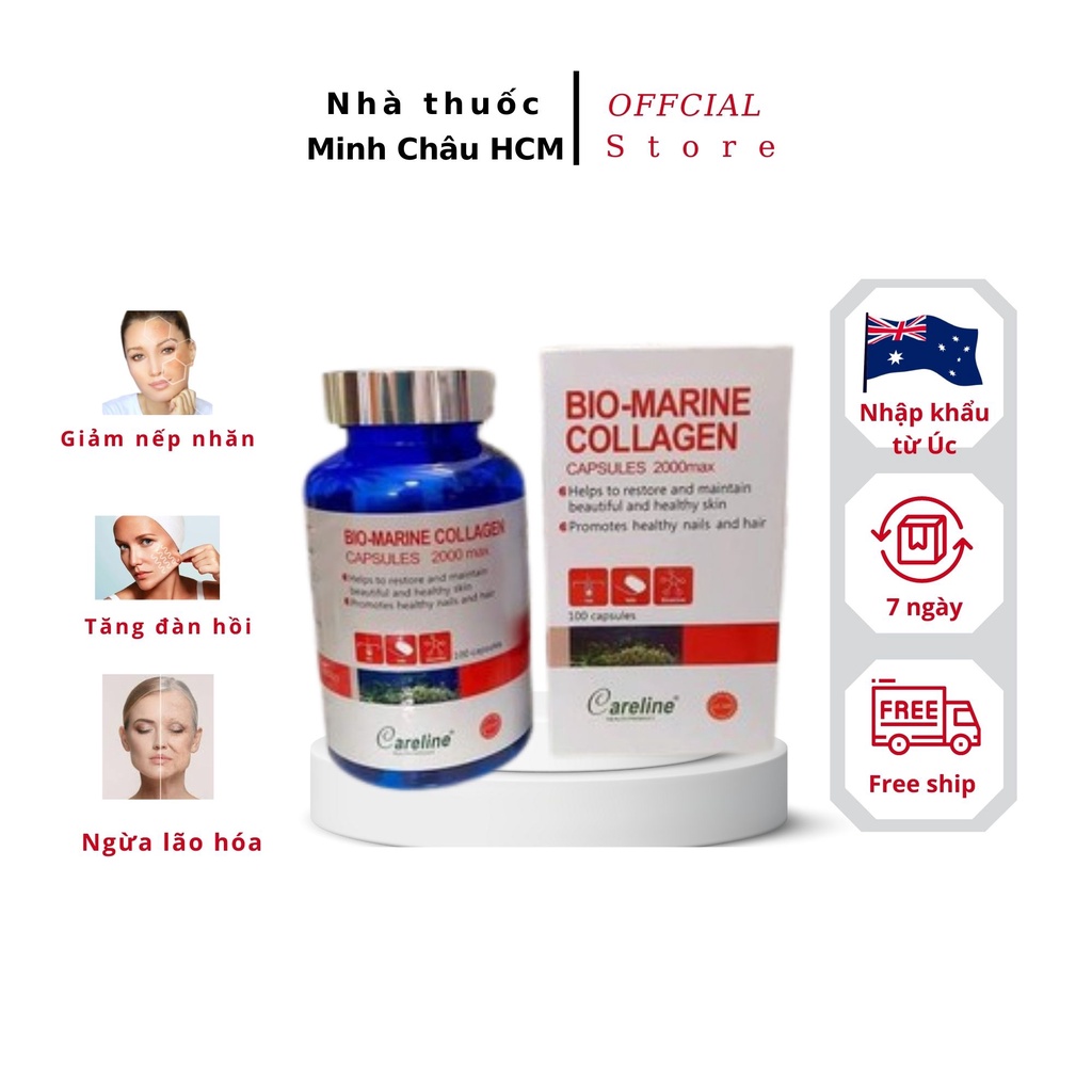 Colagen, viên collagen thủy phân, peptide Bio - Marine Careline nhập khẩu chính hãng Úc