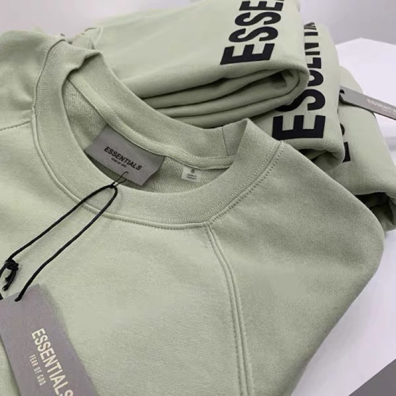Áo Nỉ Essen.tials xanh matcha - Áo Thun dài tay Xanh Ngọc - Sweater Essen matcha