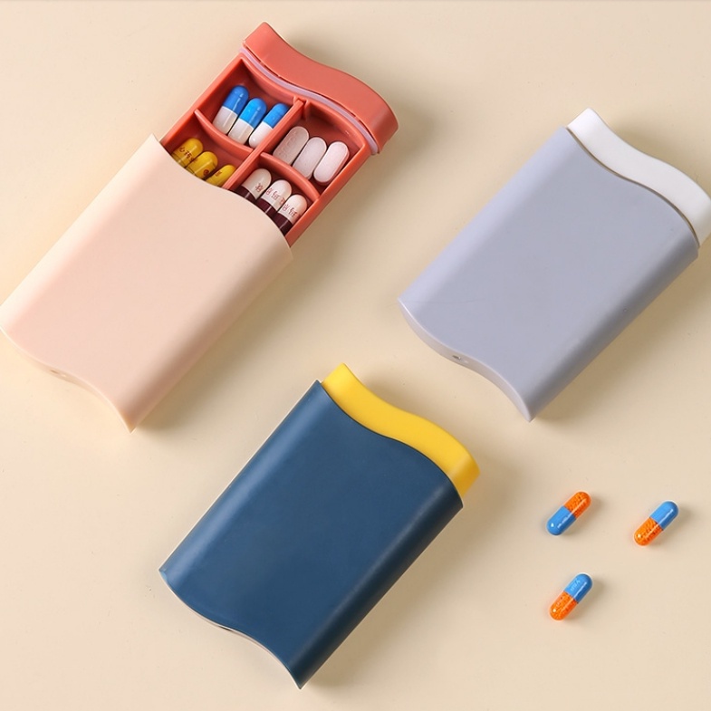 Hộp Đựng Thuốc Mini Chống Ẩm / Bụi Bẩn Nhiều Màu Sắc Có Nắp Đậy Tiện Dụng Thời Trang