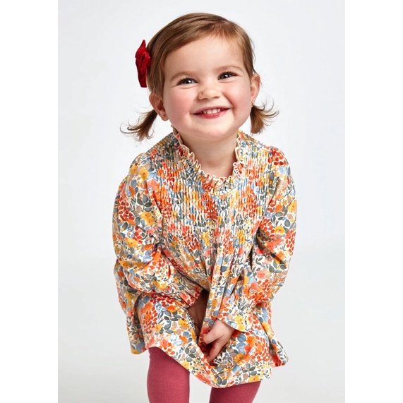Váy Thu Smock Bé Gái Phủ Nhung MOR