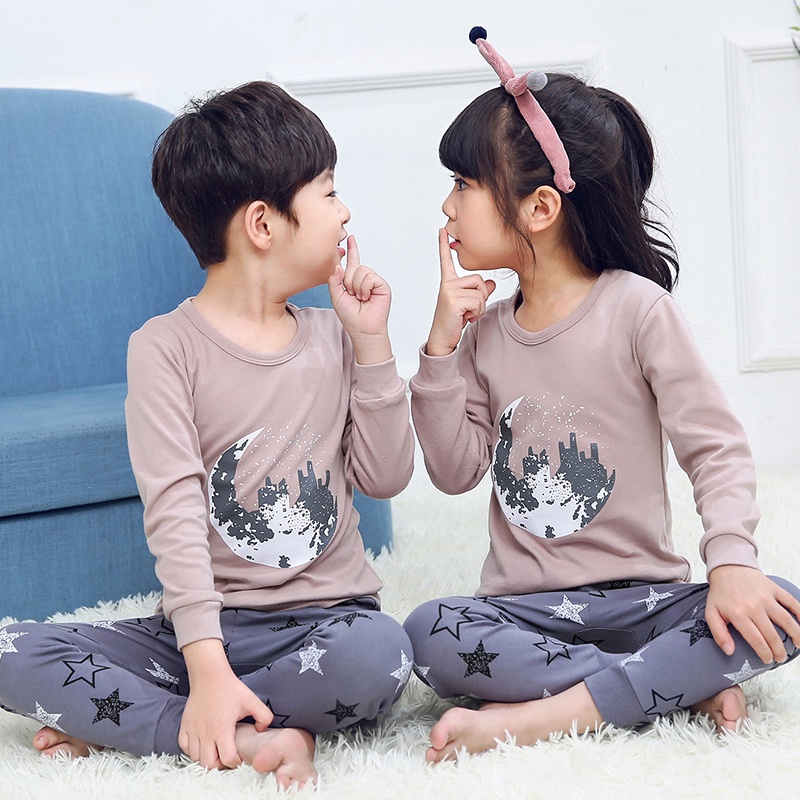 Bộ Đồ Ngủ Chất Liệu Cotton Thời Trang Thu Đông 2022 Mới Cho Bé Kích Thước 100-160
