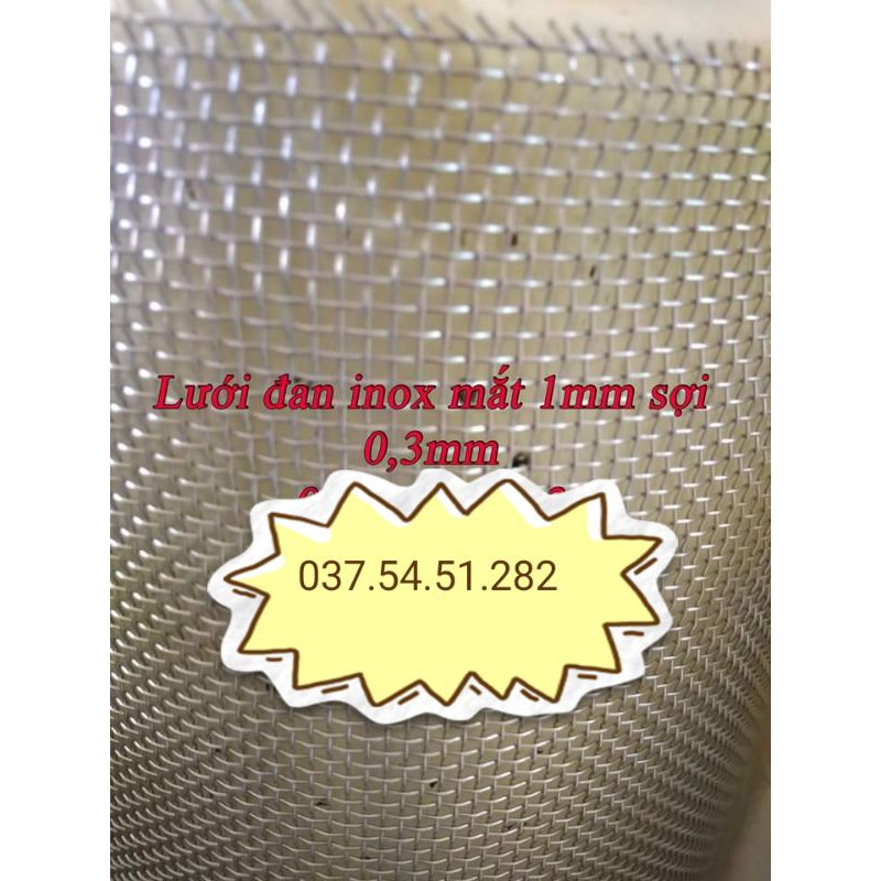 LƯỚI ĐAN INOX 304  : ô 2mm - sợi 0,4mm