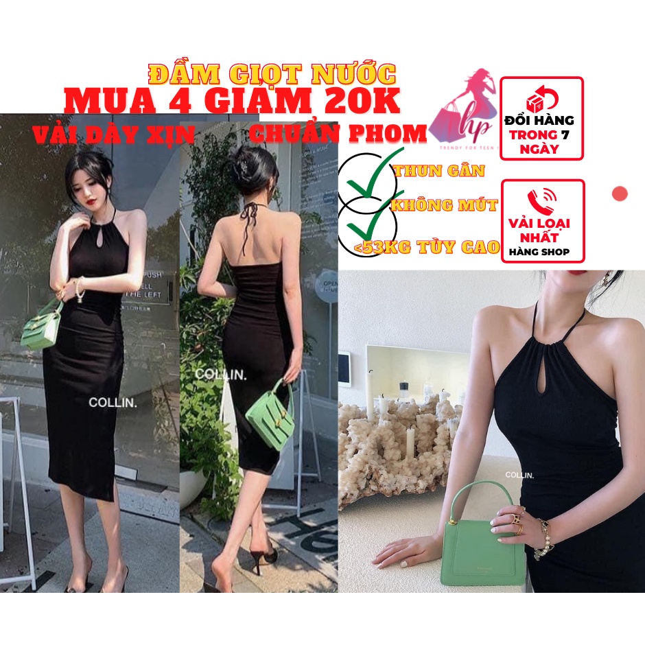 Váy đầm nữ dạng yếm giọt nước hở lưng cột dây ôm body cực sang chảnh mẫu mới 2022 - mã VD138 | BigBuy360 - bigbuy360.vn