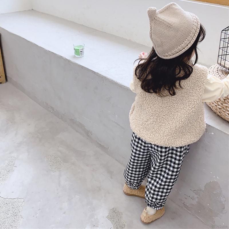 Áo khoác làm bằng len lông cừu không tay ấm áp dành cho bé vào mùa đông