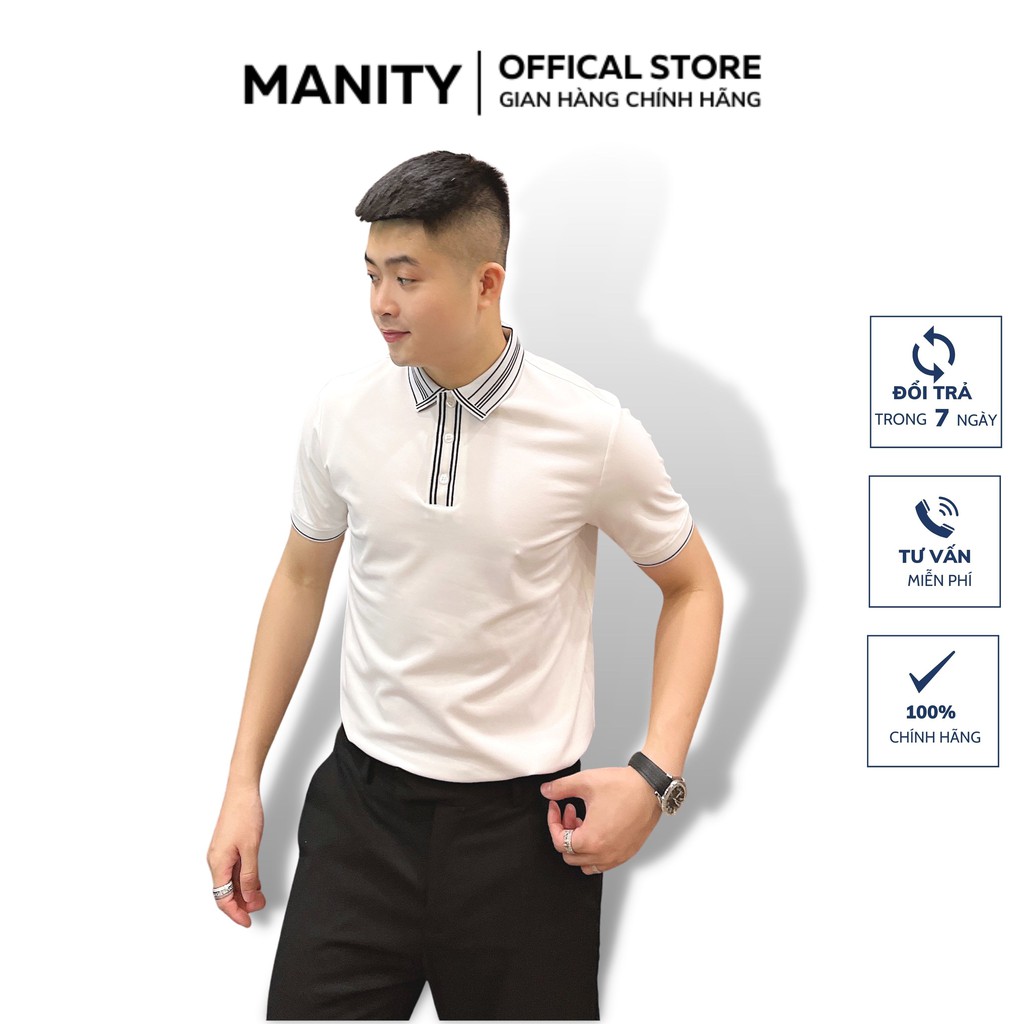 Áo Polo nam MANITY vải cá sấu cao cấp phối cổ 2 màu sang trọng - PLM001