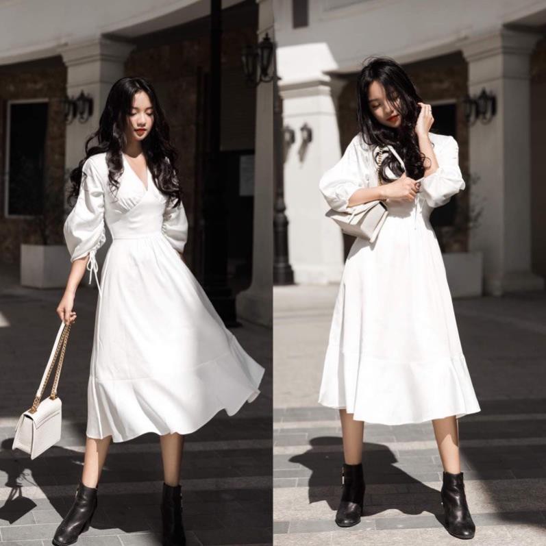 [Freeship extra] Đầm thiết kế đầm nữ trắng dễ thương mochi dress chât vải đẹp may 2 lớp  ྇