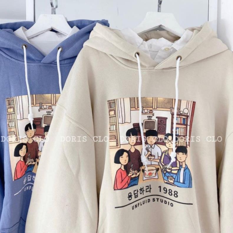Áo Hoodie Gia Đình 1988 Nam Nữ Chất Nỉ Bông Dày Dặn Form Rộng Unisex- Áo Nỉ Nam Nữ Ulzzang Hoạ Tiết