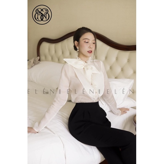 Áo Sơ Mi Tơ Óng Mềm Mịn Cổ Nơ