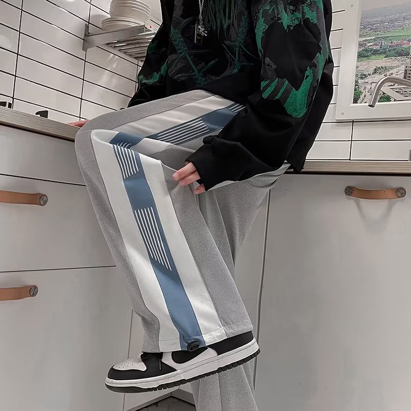 Quần harem Dáng Rộng Kẻ Sọc Bên Hông Thoải Mái Thời Trang Hàn Quốc Cho Nam size M-3XL