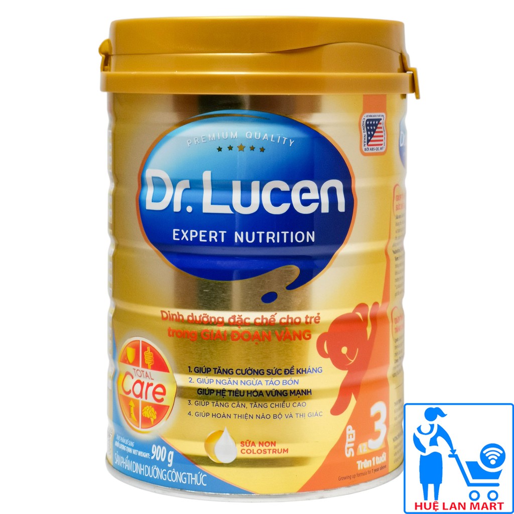 [CHÍNH HÃNG] Sữa Bột Nutifood Dr.Lucen Total Care Step 3 - Hộp 900g (Dinh dưỡng đặc chế cho trẻ trong GIAI ĐOẠN VÀNG)