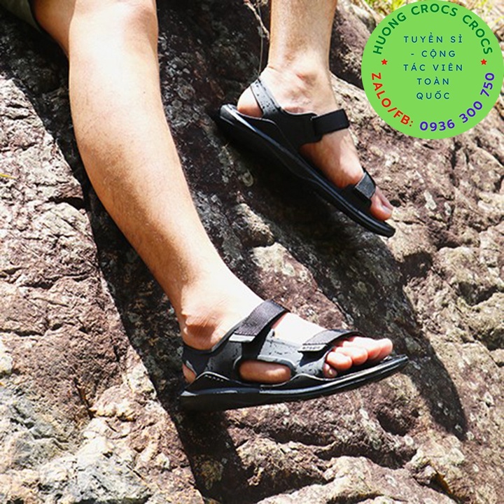DÉP SANDAL CROCS SWIFTWATER WAVE EXPEDITION CHO NAM MÀU ĐEN CHUẨN XỊN FULL BOX