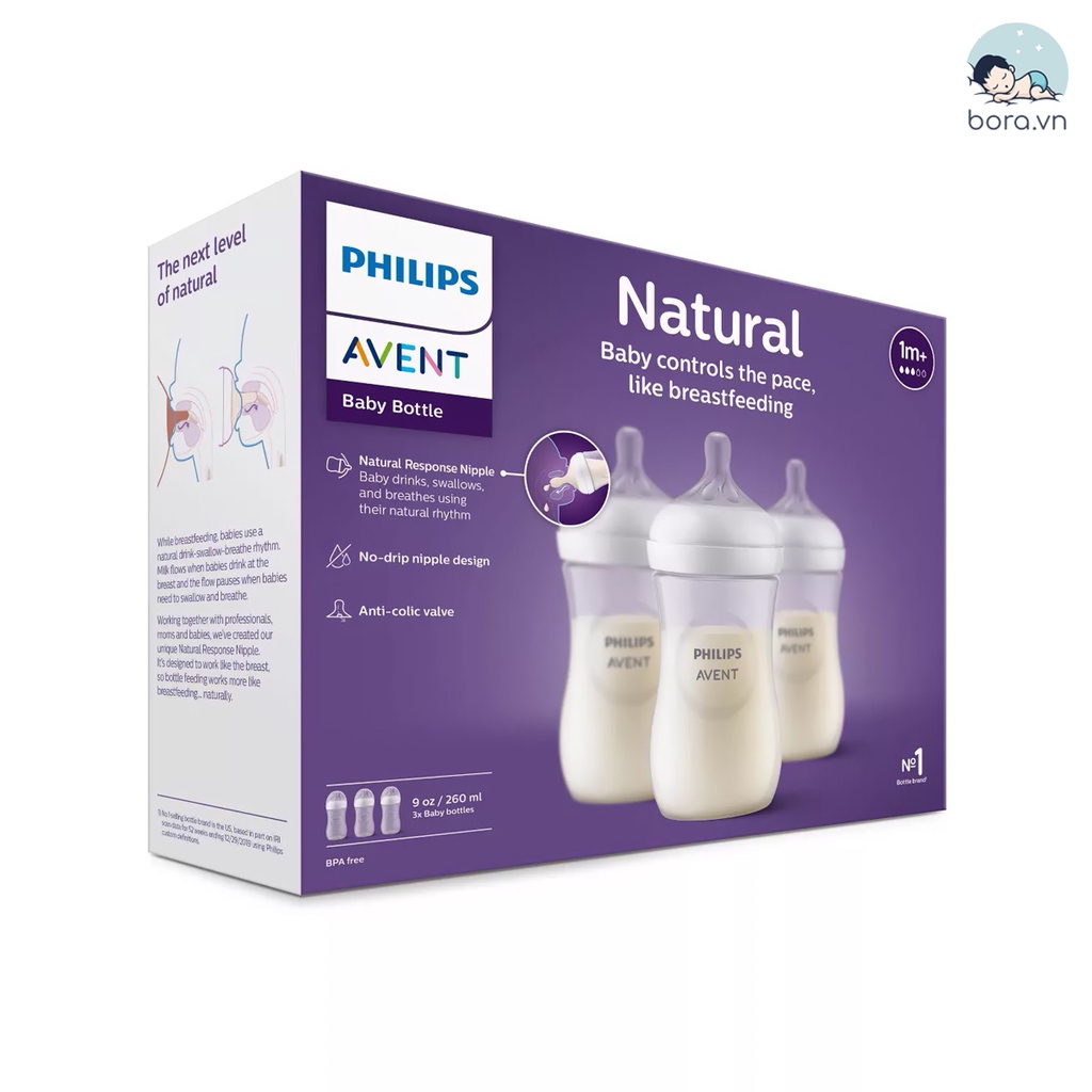 Bình sữa Avent Natural 125ml 260ml phiên bản 2021