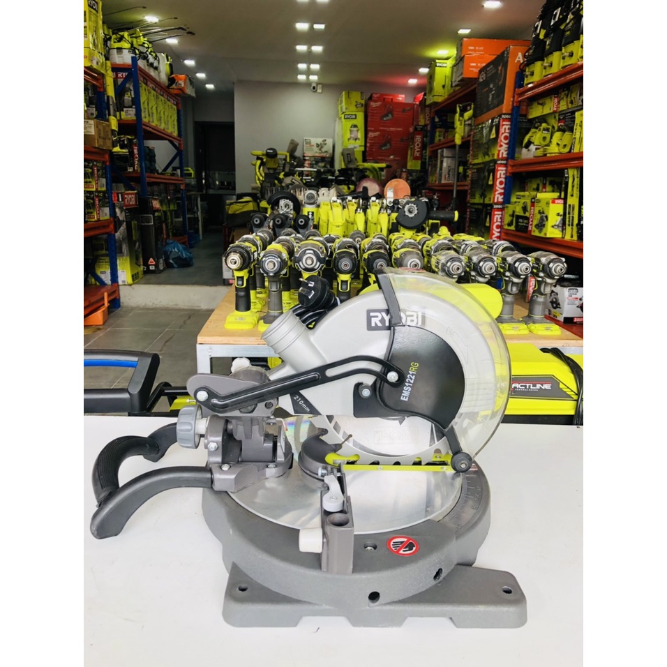 Máy cưa góc ryobi 1200w 210mm ems1221rg - 90% bảo hành 3 tháng