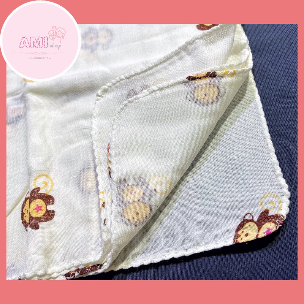 Gói 10 chiếc khăn sữa xuất Nhật in hình dễ thương