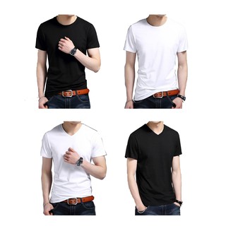 [Free Ship ] Áo Thun nam màu đen, trắng chất cotton thun lạnh không nhăn mềm min thấm hút mồ hôi