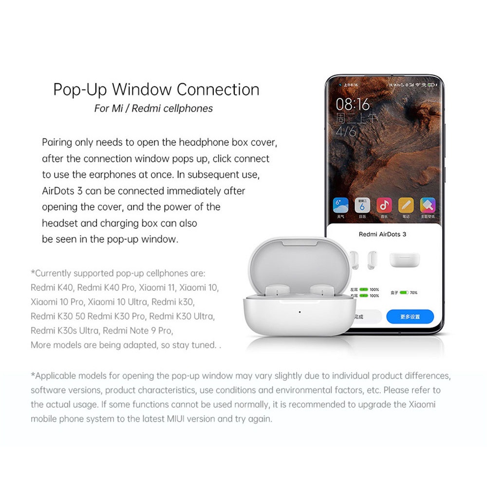 Tai nghe không dây Redmi AirDots 3 Pro kèm mic điều khiển giọng nói hàng mới