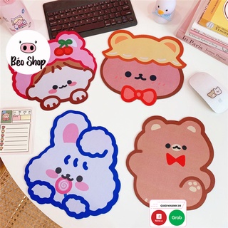 Miếng lót chuột , bàn di chuột máy tính chống trượt không thấm nước in hình thỏ gấu dễ thương