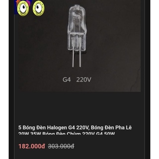 SET 4 Bóng đèn Halogen G4 / 220v 20w