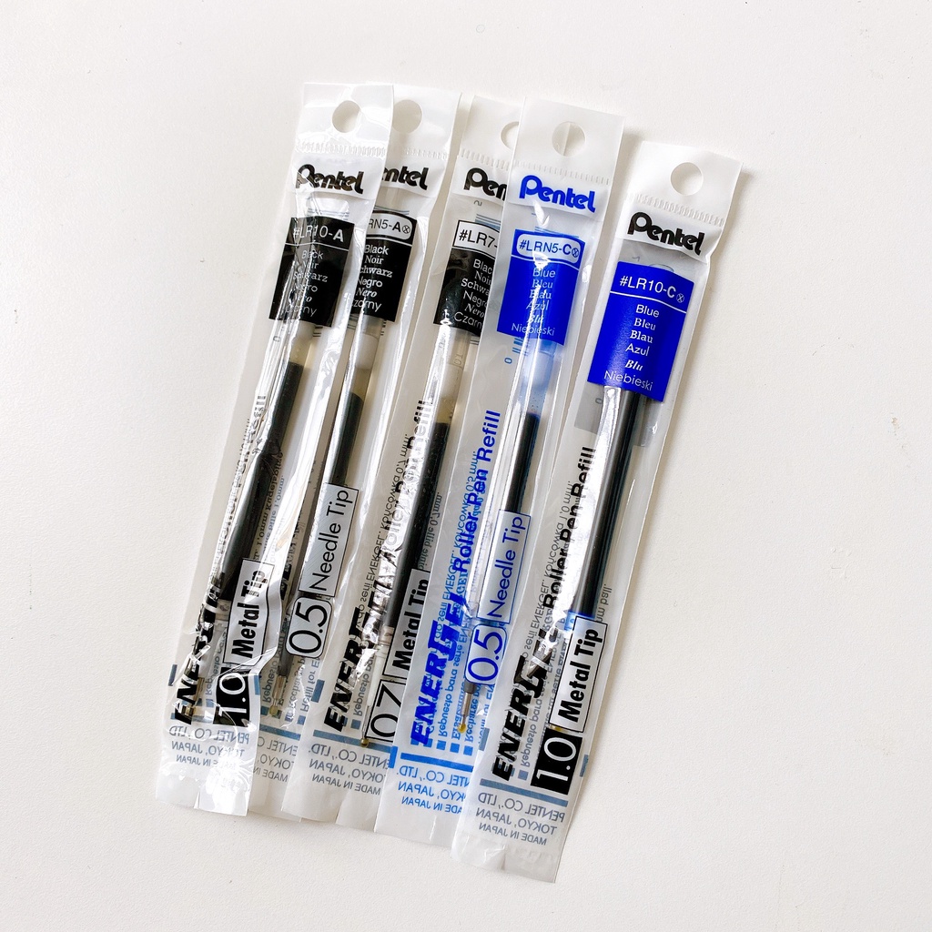 Ruột Bút Refill Nhanh Khô Pentel Energel Mực Xanh / Mực Đen 0.5 0.7 1.0 - Hidari