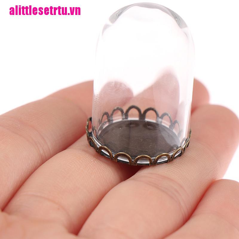 【Trvn】1/12 Dollhouse Miniature Decor Glass Dome Display With 2cm metal Base