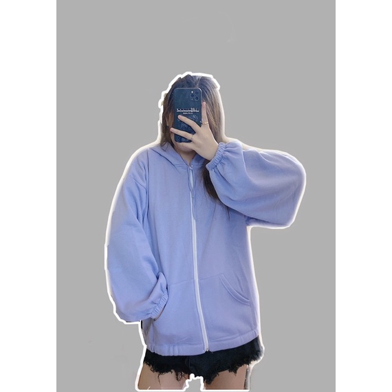 Áo HOODIE Nỉ Bông Trơn Basic màu Xám/Xanh Xám Phong Cách ULZZANG form UNSIEX NAM NỮ