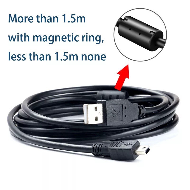 Cáp Sạc USB Mini 0.5M 1M 1.5M 2M 3M 480Mbps 5 Pin B Cho Camera/Điện Thoại/Mp3/Mp4