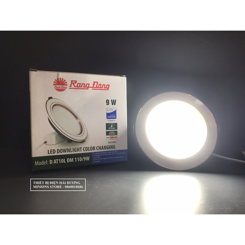 Đèn LED Downlight Âm Trần 3 chế độ Rạng Đông D AT08L ĐM 110/9W (Viền Bạc / Viền Vàng)