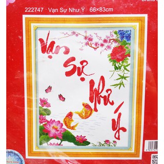 Tranh thêu chữ thập vạn sự như ý 222747