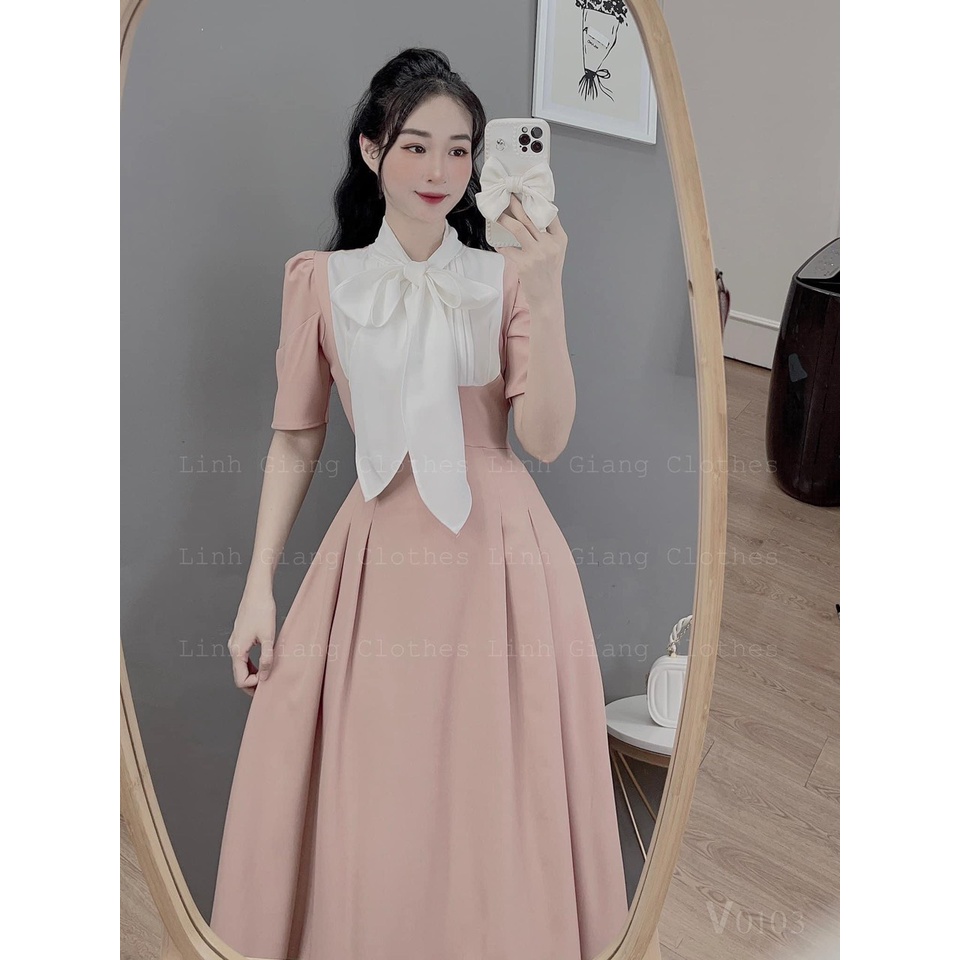 VÁY CỔ NƠ TIÊU THƯ HỒNG NUDE CỰC HOT