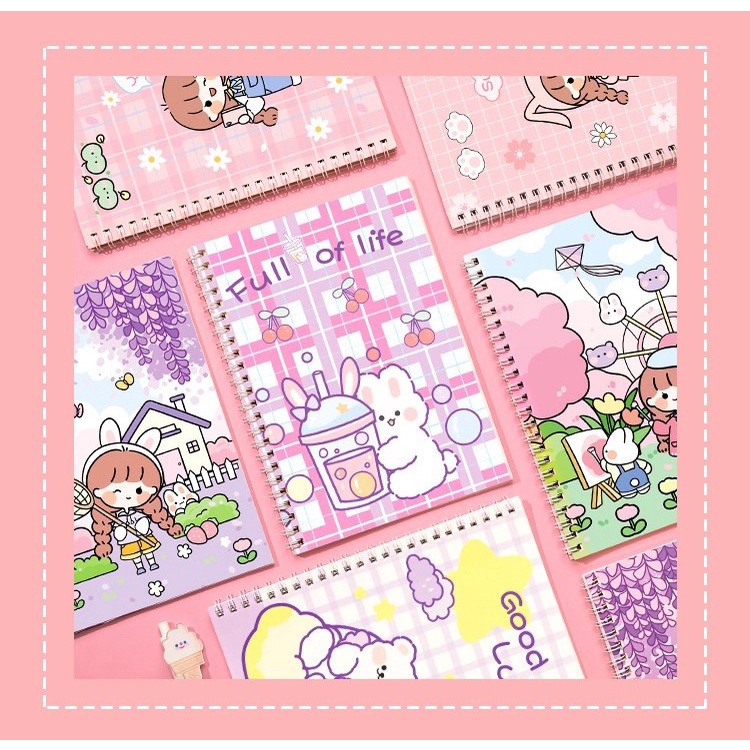 Sổ chiết washi tape lưu trữ sticker hoạt hình cute - 208mm x 148mm A5