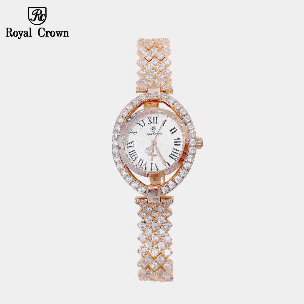 Đồng hồ nữ chính hãng Royal Crown 4610 dây đá vỏ vàng hồng